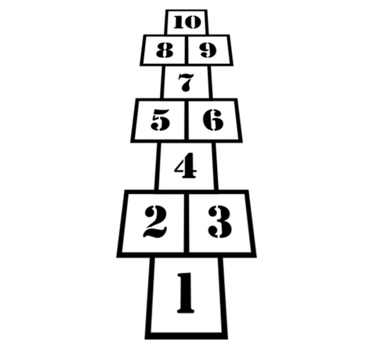 Vinylmatta spel modern hopprep för barn - Tenstickers