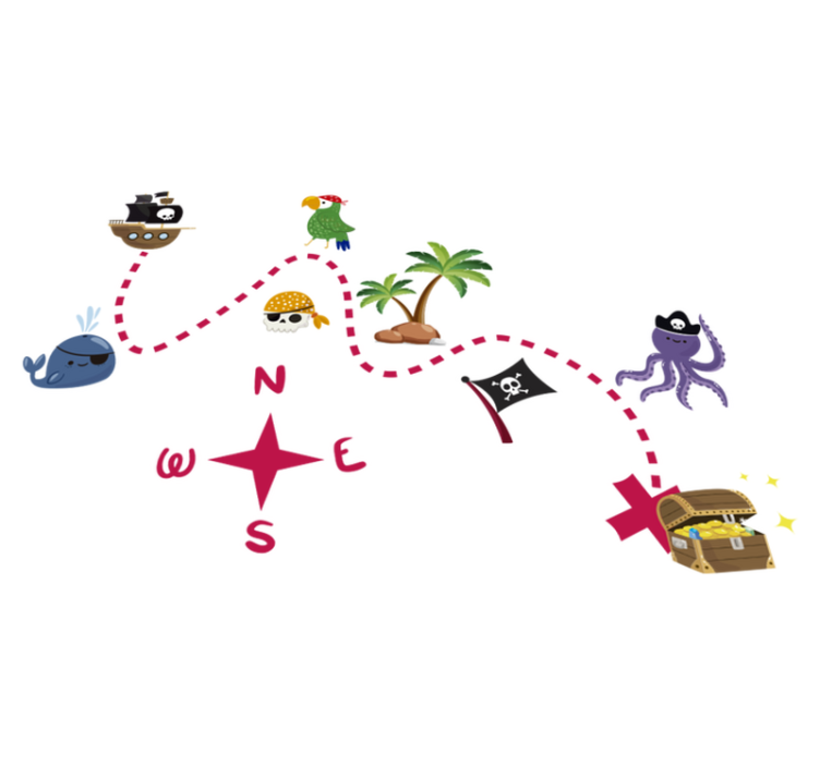 Vinylmatta spel skattkarta - Tenstickers