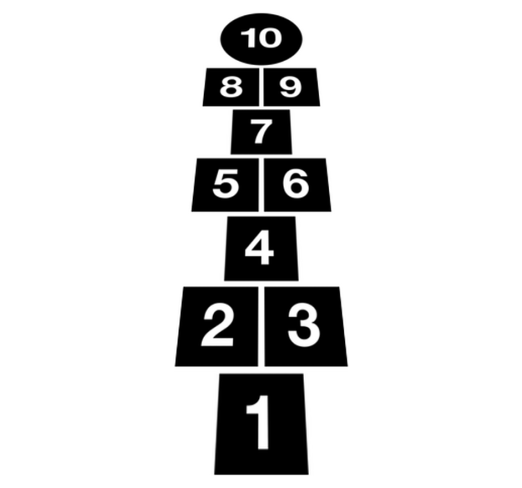 Vinylmatta spel hoppmatte rutor - Tenstickers