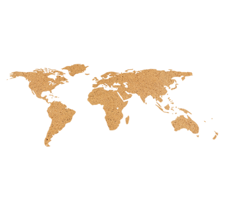 Vinylmatta världskarta dekorativ korkkarta - Tenstickers