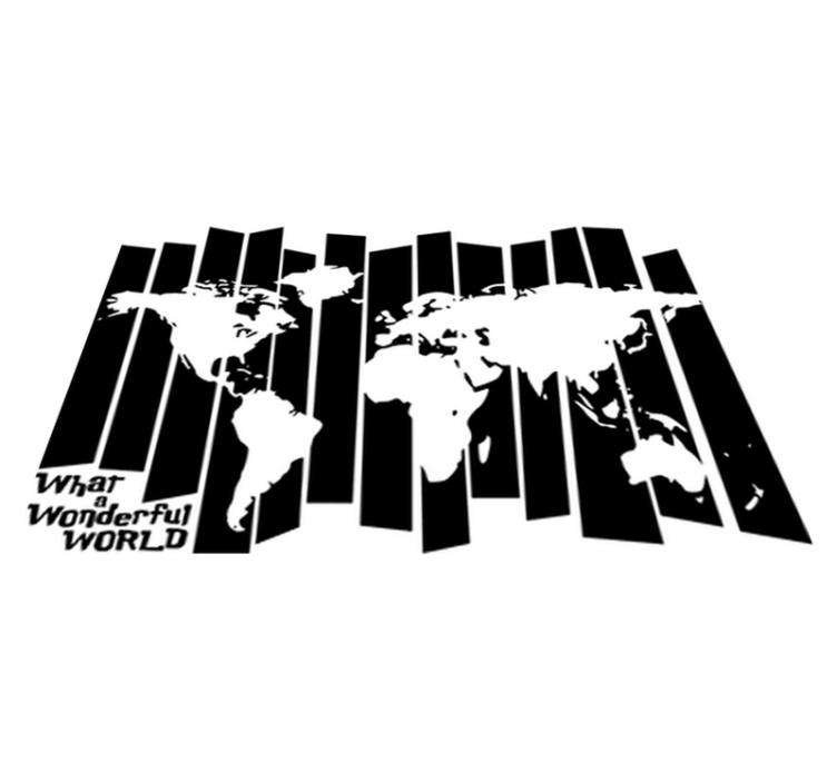 Vinylmatta världskarta retro världskarta - Tenstickers