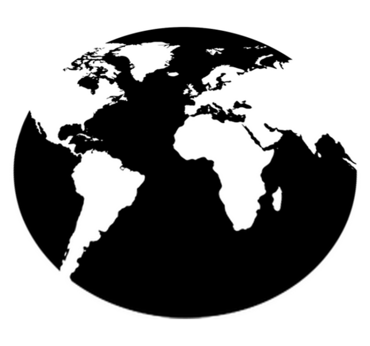 Vinylmatta världskarta väggdekor cirkel - Tenstickers