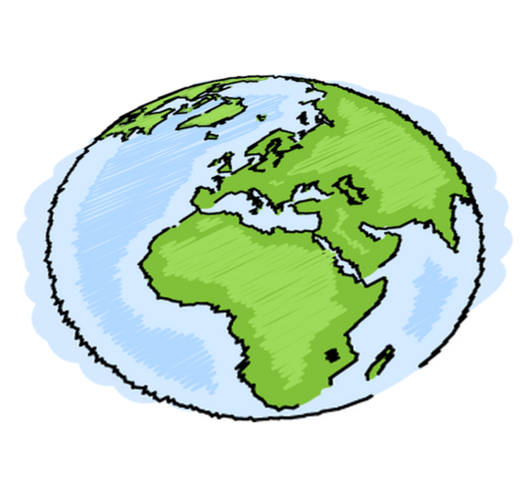 Vinylmatta världskarta dekorativ illustration jord - Tenstickers