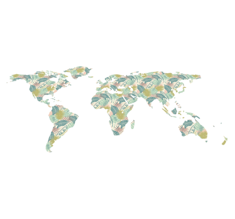 Vinylmatta världskarta tropisk världskarta - Tenstickers