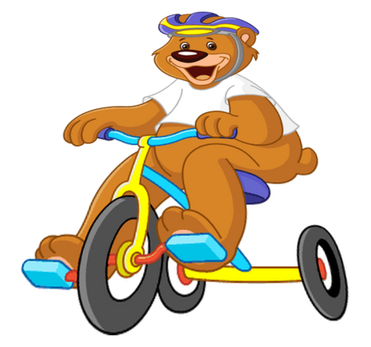 Vinylmatta barn med cyklande björn - Tenstickers