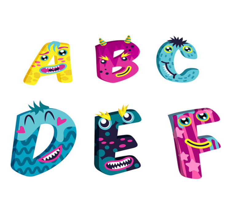 Vinylmatta barn abc-bokstäver - Tenstickers