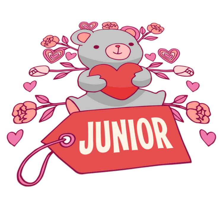 Vinylmatta barn oso hjärta och namn - Tenstickers