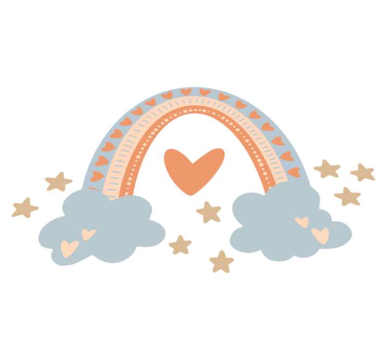 Vinylmatta barn pastellfärger regnbåge - Tenstickers