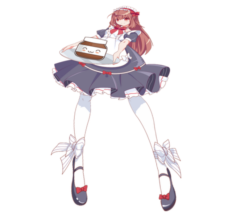 Vinylmatta barn animeflicka med nutella - Tenstickers