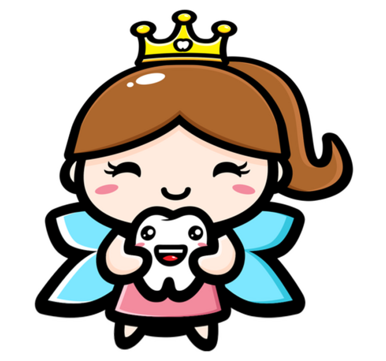 Vinylmatta barn söt design tandfé - Tenstickers