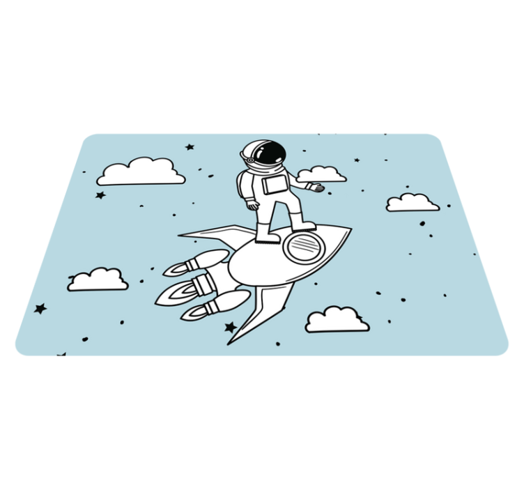 Vinylmatta barn raket astronaut och stjärnor - Tenstickers