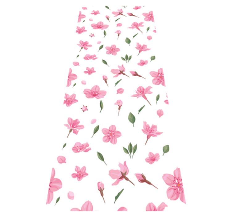 Vinylmatta badrum akvarellpastell rosa blommor - Tenstickers
