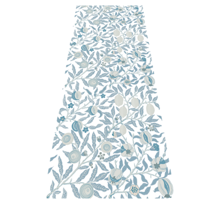 Vinylmatta badrum blå blommor i viktoriansk stil - Tenstickers