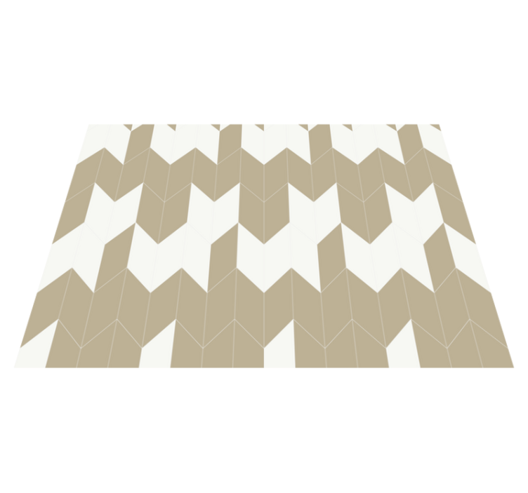 Vinylmatta badrum vit och beige geometrisk mönster - Tenstickers