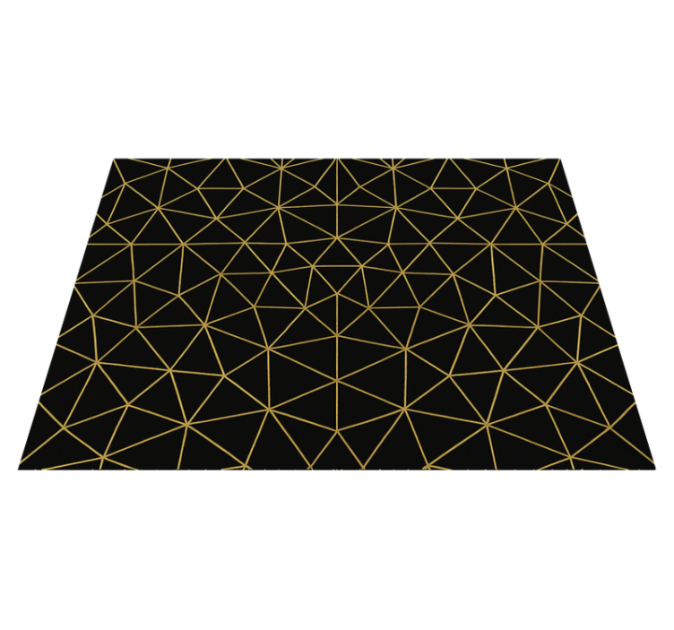 Vinylmatta geometrisk midnattsguld geometrisk nät - Tenstickers