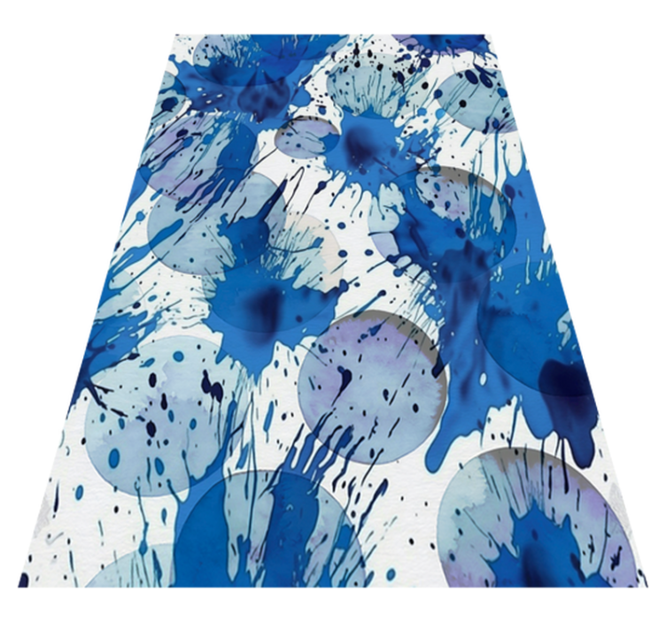 Vinylmatta badrum blå bläckcirklar - Tenstickers