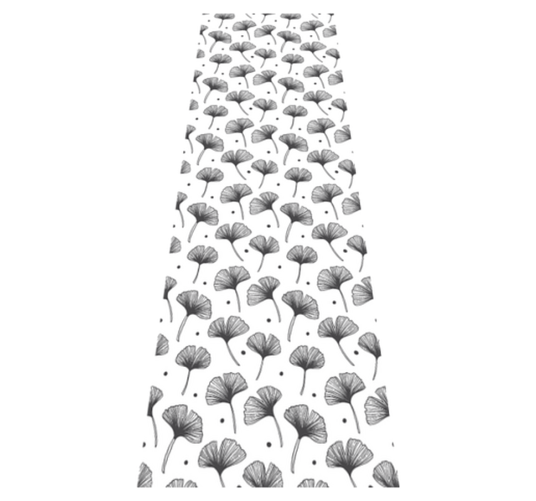 Vinylmatta badrum gingkoblads vitt mönster - Tenstickers