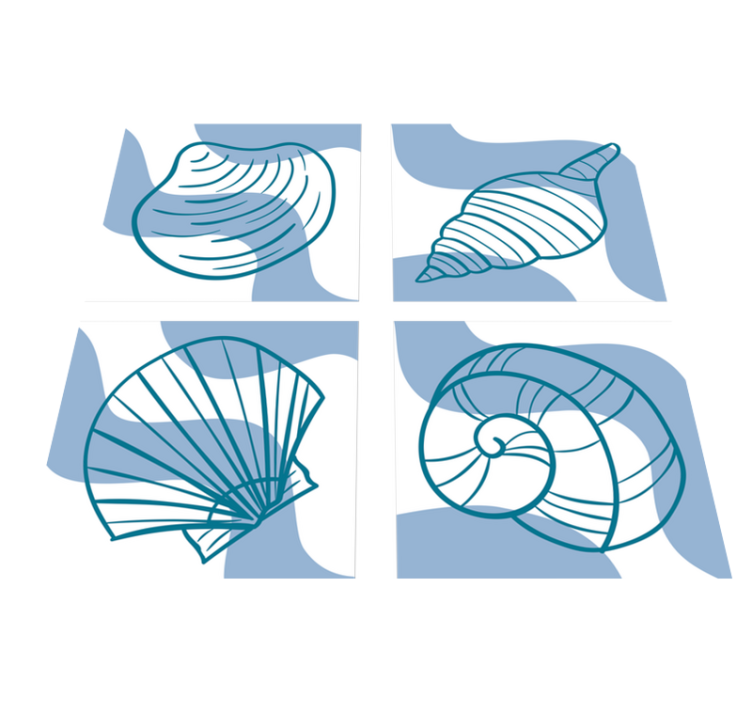 Vinylmatta badrum snäckmönster plattor - Tenstickers