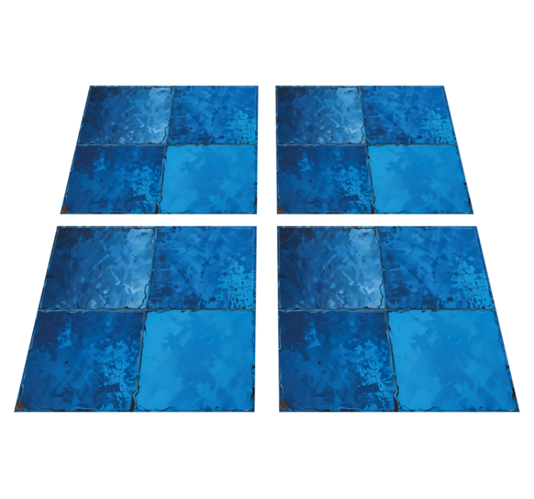 Vinylmatta badrum marinblått rutmönster - Tenstickers