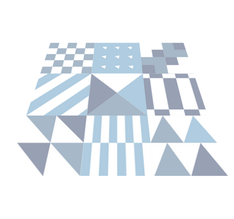 Vinylmatta badrum geometriskt blått mönster - Tenstickers