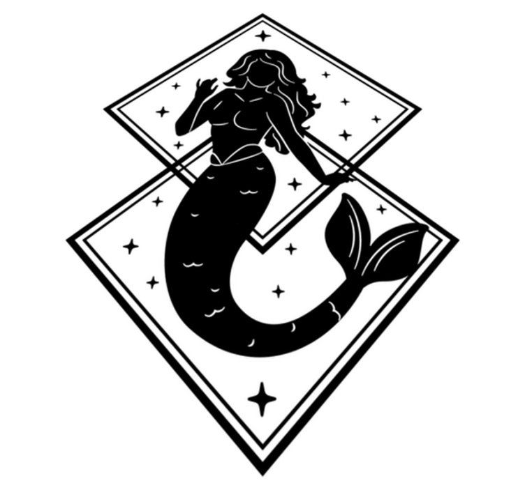 Vinylmatta badrum sjöjungfru duschklistermärke - Tenstickers