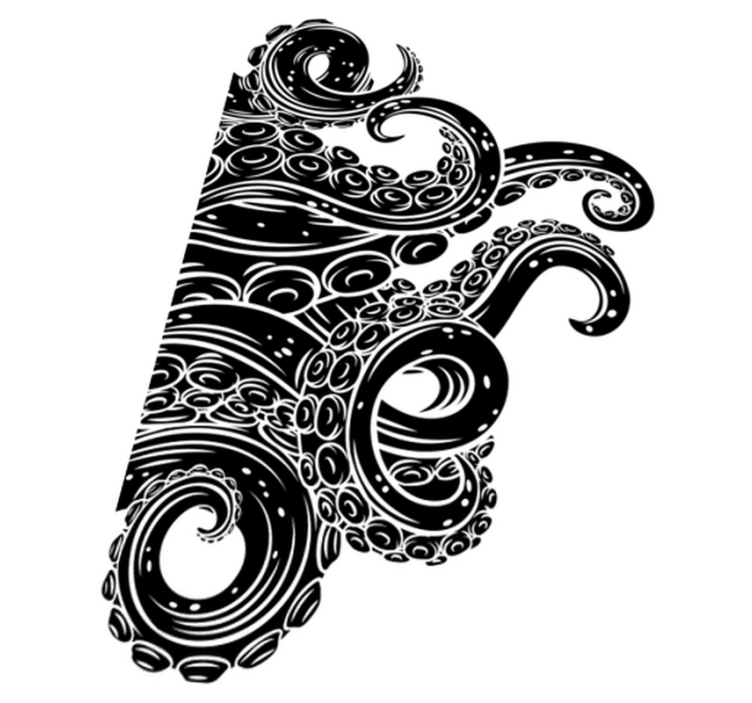 Vinylmatta badrum bläckfiskarmar duschskärm - Tenstickers