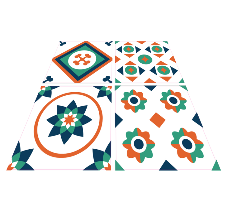 Vinylmatta badrum geometriska plattor - Tenstickers