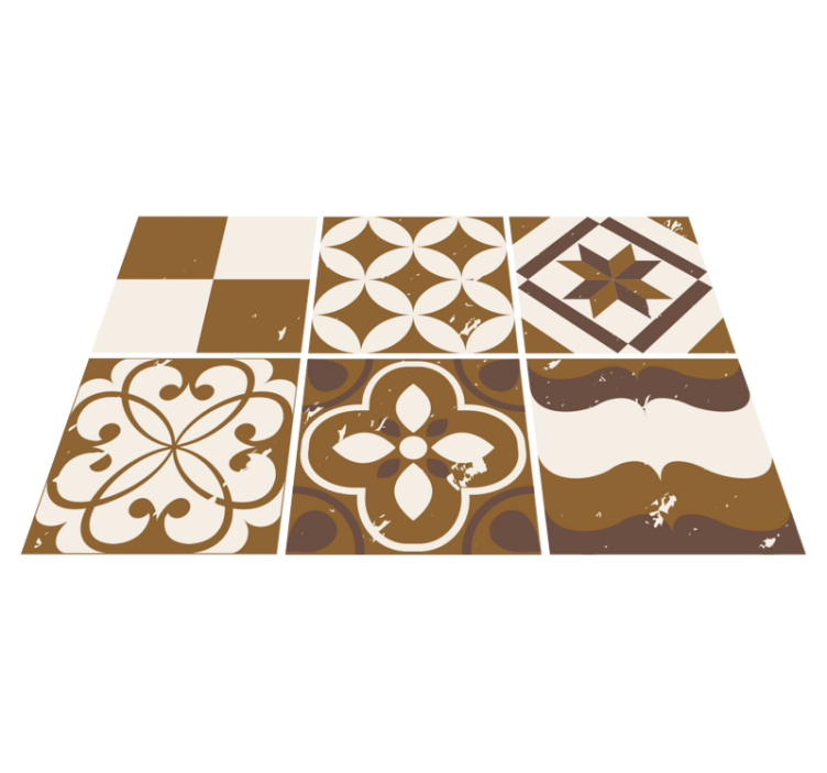 Vinylmatta kök brun cementdesign - Tenstickers