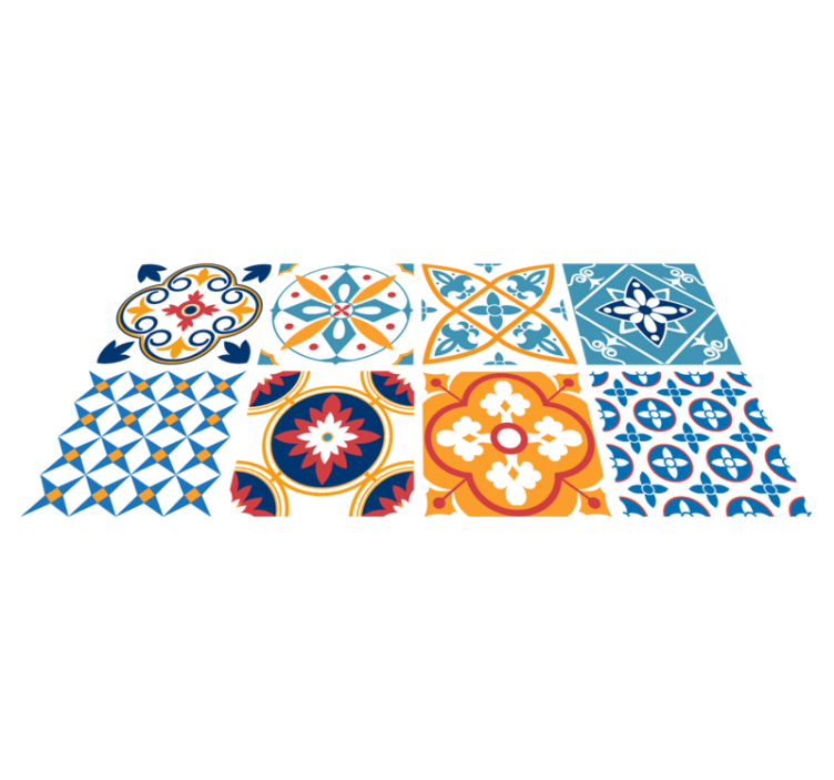Vinylmatta kök sevrinia azulejos cementplattor - Tenstickers