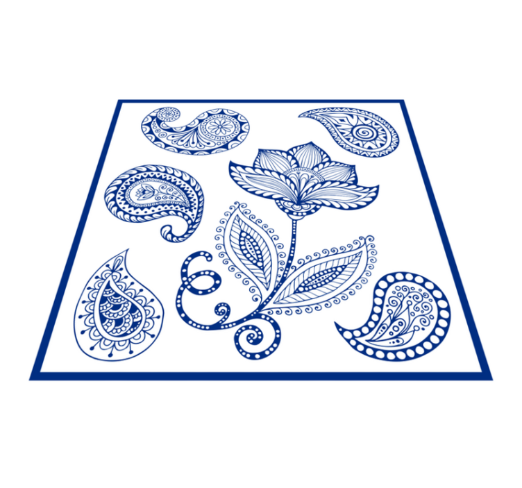 Vinylmatta kök paisley och blommor - Tenstickers