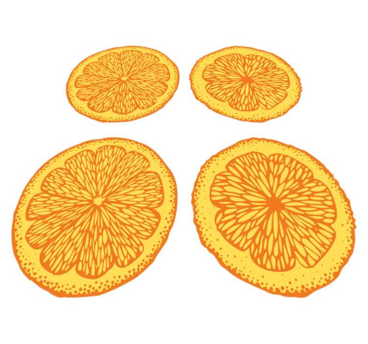 Vinylmatta kök orange handritad mönster pack stickers - Tenstickers