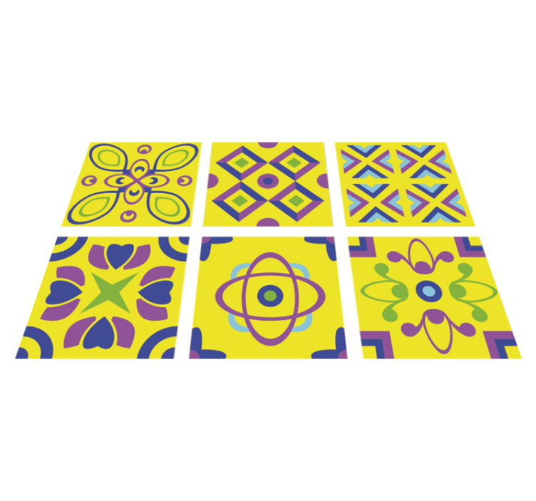 Vinylmatta kök psykedeliska symmetrier - Tenstickers
