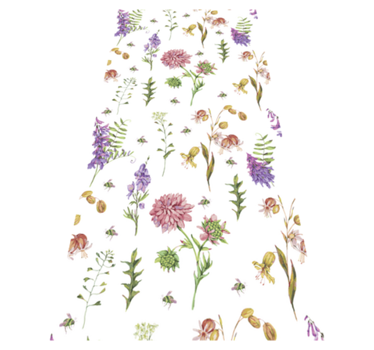 Vinylmatta kök färgglada minimalistiska vilda blommor - Tenstickers