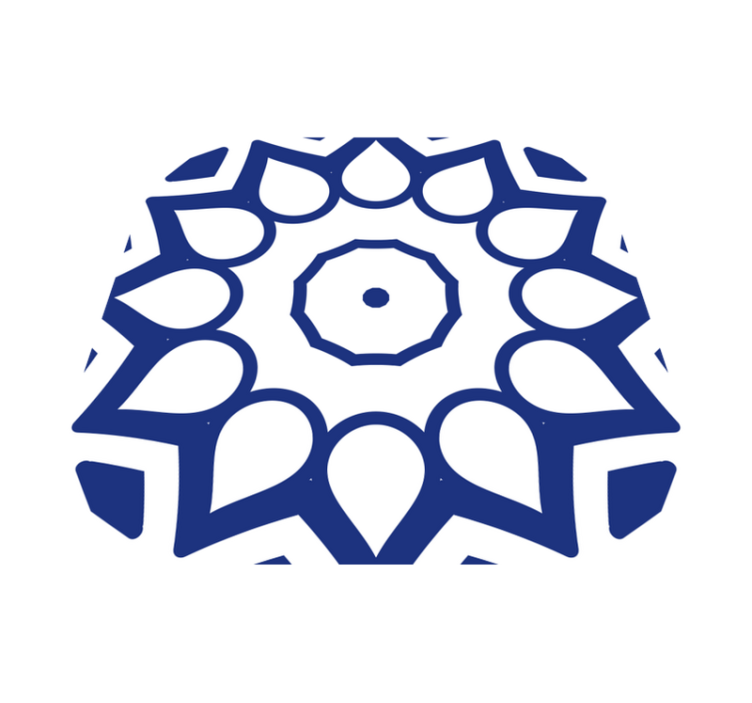Vinylmatta kök delftsblå mandala blommor - Tenstickers