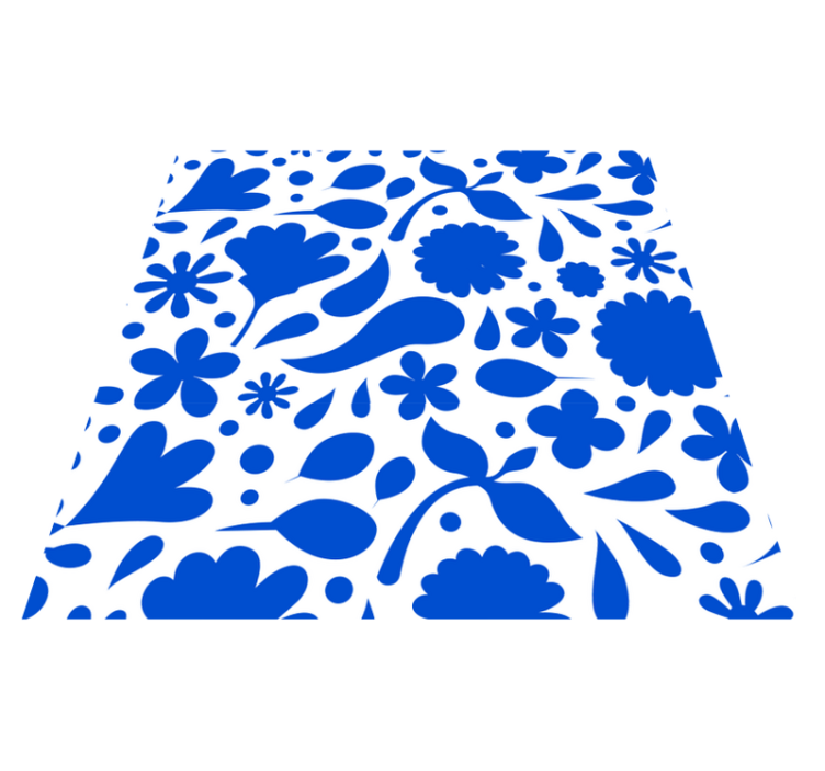 Vinylmatta kök delftsblå mångblommig - Tenstickers