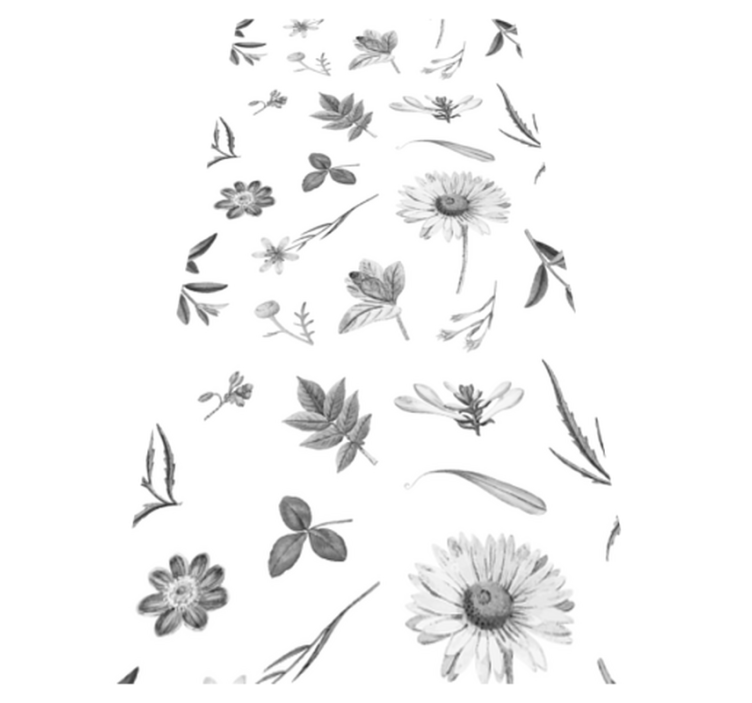 Vinylmatta kök grå vårblommor - Tenstickers