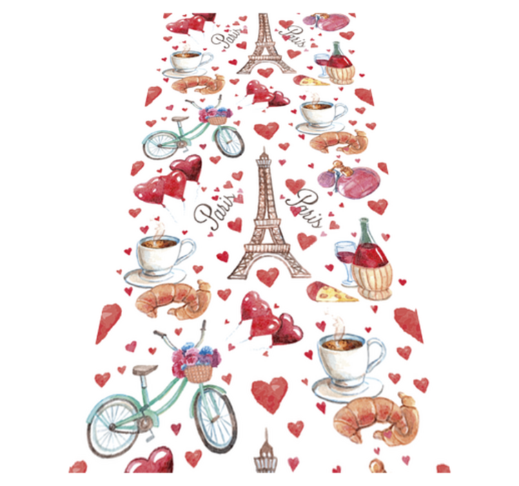 Vinylmatta kök kärlek paris - Tenstickers