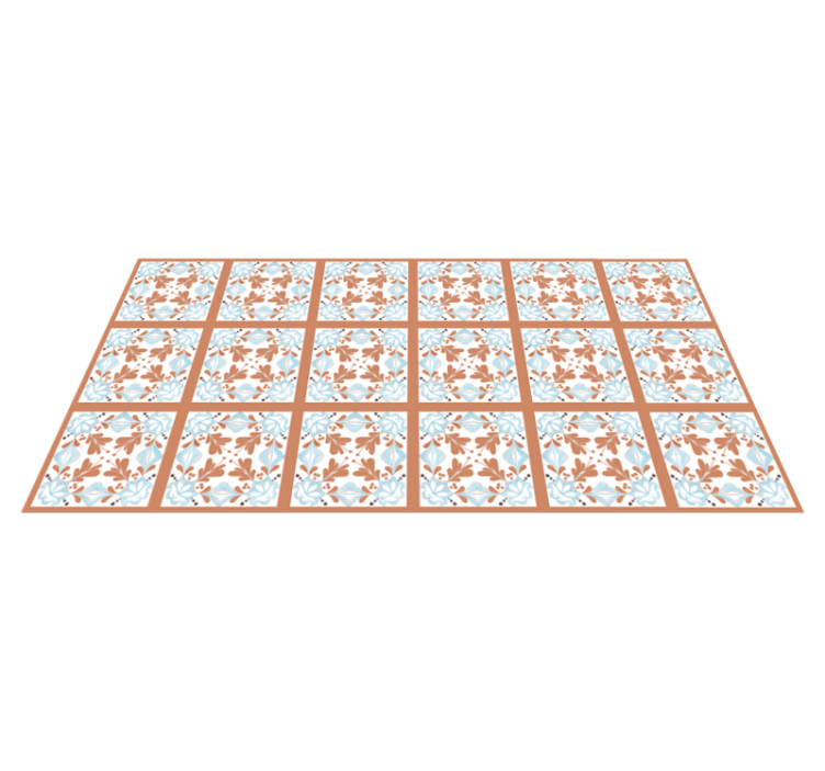 Vinylmatta kök blommiga medelhavskakel - Tenstickers