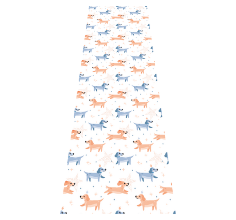 Vinylmatta sovrum söta hundar med krona - Tenstickers