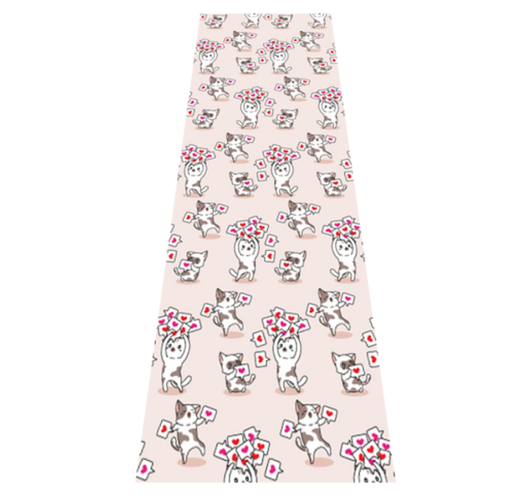 Vinylmatta sovrum katter med hjärtan mönster - Tenstickers