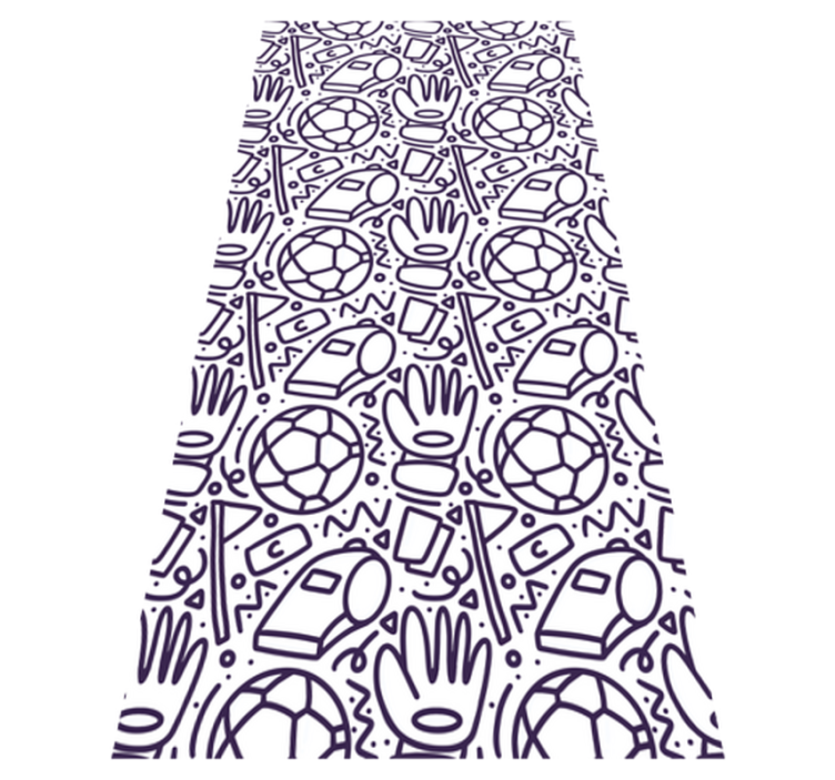 Sport doodle design vinylmatta sovrum - Tenstickers