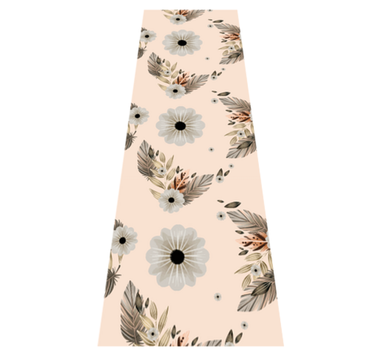 Vinylmatta sovrum rosa och svarta pastellblommor - Tenstickers