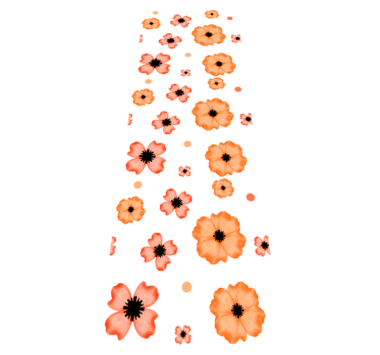 Vinylmatta sovrum orange och rosa akvarellmönster - Tenstickers