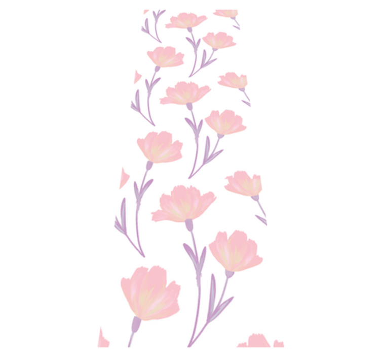 Vinylmatta sovrum minimalistiskt akvarellmönster blommor - Tenstickers