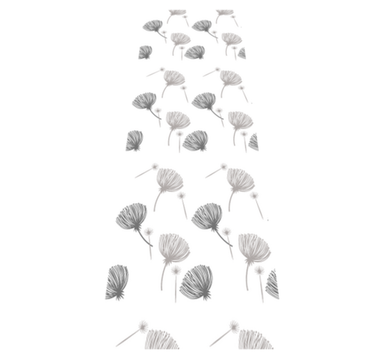 Vinylmatta sovrum blommönster på vit bakgrund - Tenstickers