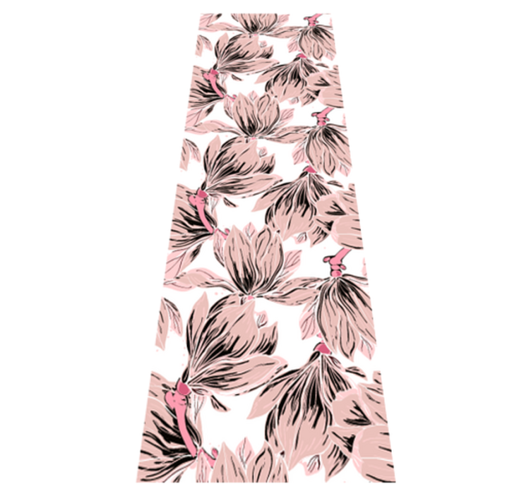 Vinylmatta sovrum närbild av vita och rosa magnolior - Tenstickers