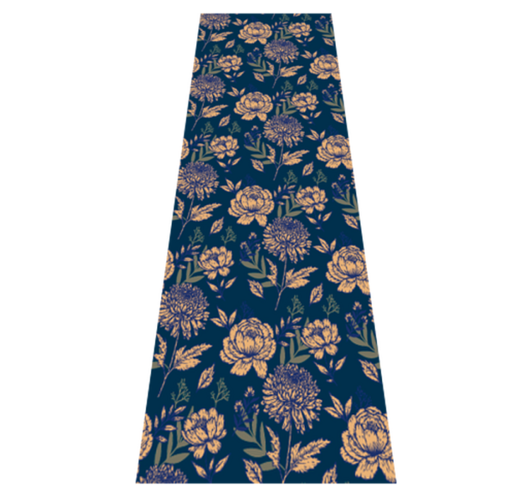 Vinylmatta sovrum fransk provensalsk blå och gul mønster - Tenstickers