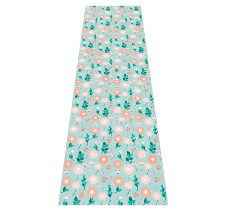 Vinylmatta sovrum blå blommor shabby chic - Tenstickers