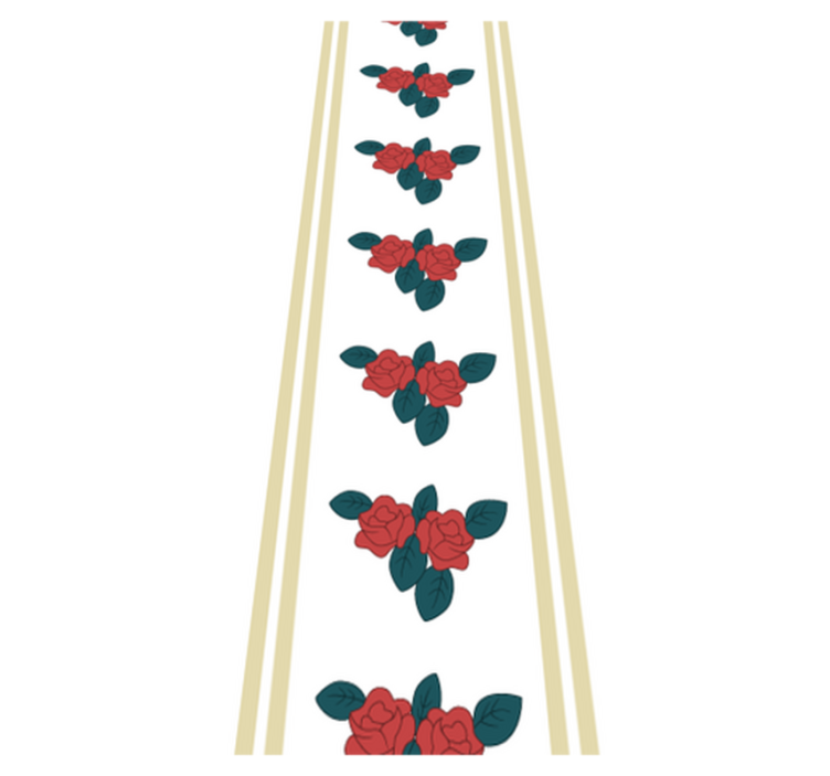 Vinylmatta sovrum shabby chic rödrosor mönster - Tenstickers