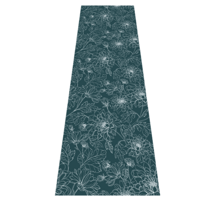 Vinylmatta sovrum grandmillenial vita blommor - Tenstickers